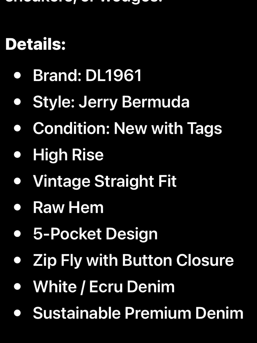DL 1961 Jerry Bermuda Shorts High Rise Raw Hem - Picture 11 of 11